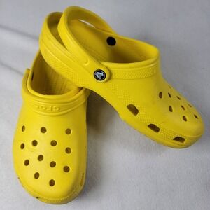 Crocs Classic Clog Sandals Unisex M9 W11 Yellow Slip On Comfortable Casual Shoes